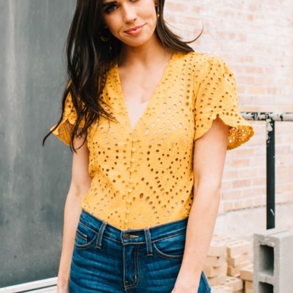 cute mustard yellow tops